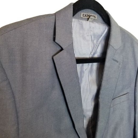 Express Mens 38S Light Blue Long Sleeves Slim Fit - Picture 5 of 9